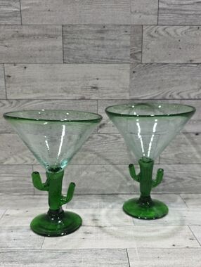 Hand-blown Mexican Margarita Glasses